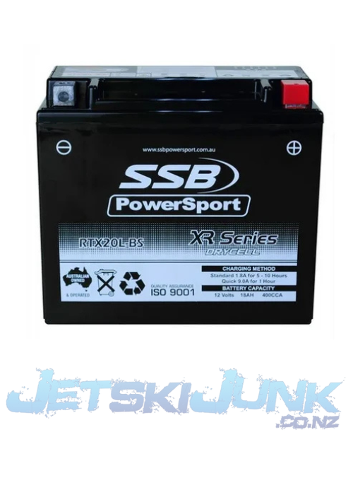 Motorcycle And Powersports Battery (YTX20L-BS) AGM 12V 18AH 400CCA BY SSB High Performance