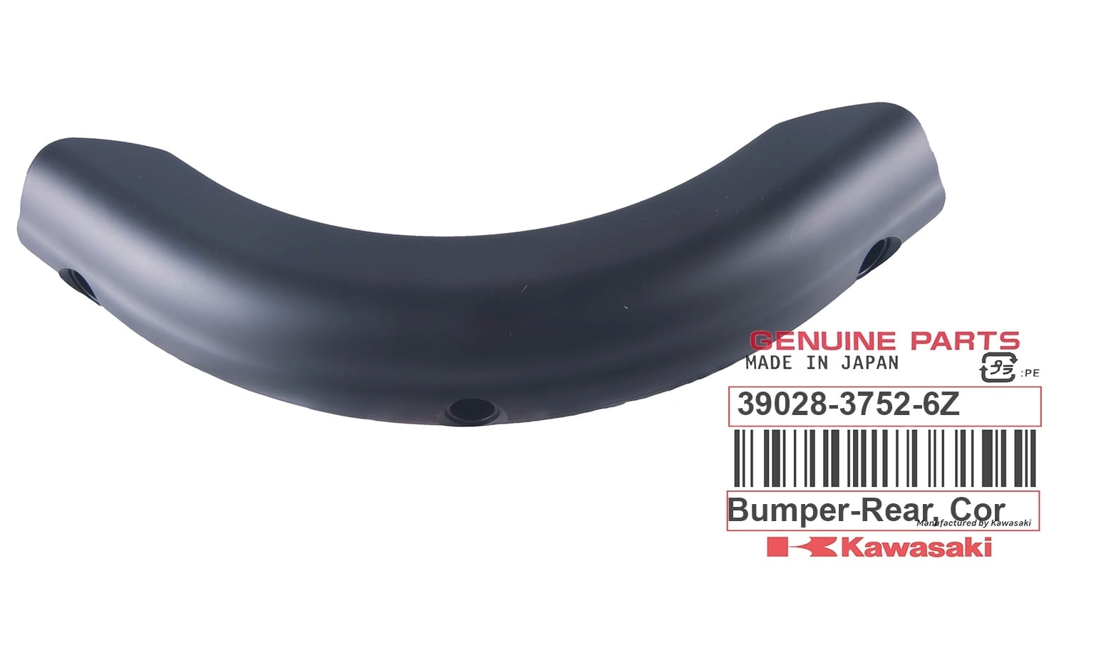 Genuine Kawasaki Rear Corner Bumper Black image 0